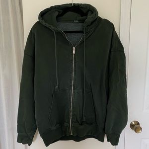 John Galt Emerald Green Oversized Zip Up